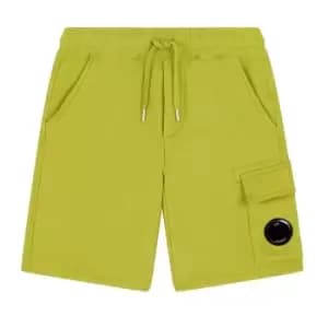 CP COMPANY Boys Lens Fleece Shorts - Yellow