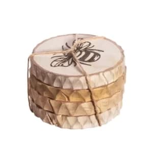 Wooden Bee Coasters Set of 4