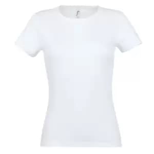 SOLS Womens/Ladies Miss Short Sleeve T-Shirt (L) (White)