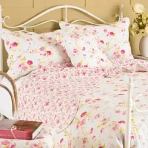 Honey Pot Lane Floral Bedspread White / King