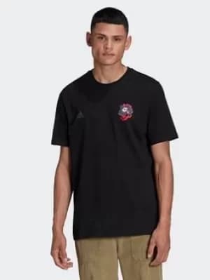 adidas Salah Icon Football Graphic T-Shirt, Black Size XL Men