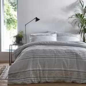 Amalfi Natural Super King Duvet Cover Set Reversible Bedding Bed Set - Natural