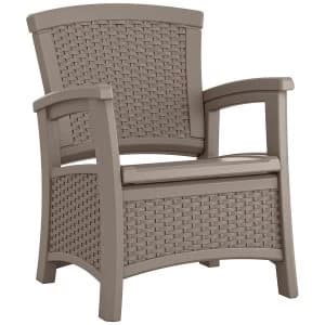 Suncast 42L Club Armchair with Storage - Dark Taupe