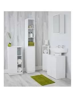 Lloyd Pascal Glacius High Gloss Bathroom Tallboy - White