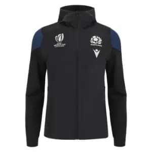 Macron Scotland Rugby Full Zip Hoodie 2023 2024 Adults - Black