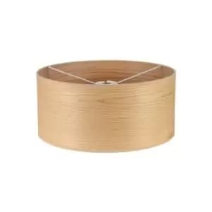 Luminosa Lighting - Round, 395 x 180mm Wood Effect Shade, Light Oak, White Laminate