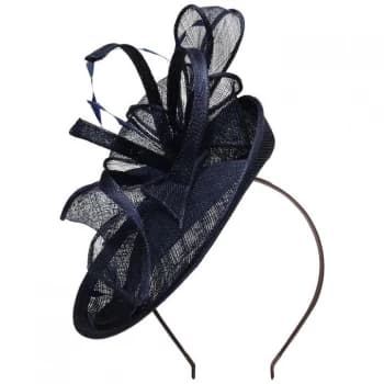 Suzanne Bettley Suzanne Bettley Saucer Bow Fascinator - Navy