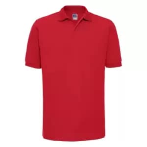 Russell Mens Ripple Collar & Cuff Short Sleeve Polo Shirt (2XL) (Bright Red)