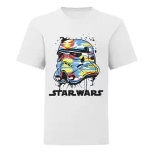 Star Wars Boys Camo Stormtrooper Helmet T-Shirt (10-11 Years) (White)