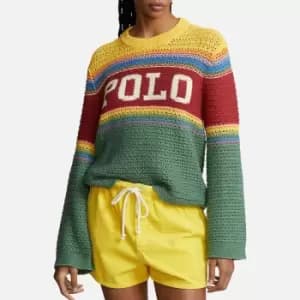 Polo Ralph Lauren Crochet Intarsia Cotton-Knit Jumper - L