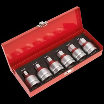 Sealey 6 Piece 3/4" Drive Hexagon Socket Bit Set Metric 3/4"