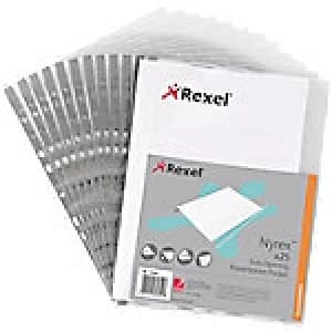 Rexel Punched Pockets 12203 A4 Transparent Polypropylene 23 x 30.7cm 25 Pieces