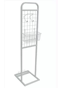 Cordless Vacuum Stand And Accessory Basket - White