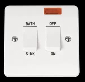 Click Scolmore Mode 20A Sink Bath Rocker Switch With Neon Polar White - CMA024