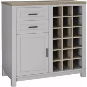 Dorel Home - Carver Bar Drinks Cabinet Sideboard Grey / Sonoma Oak By Dorel
