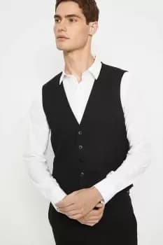 Mens Tailored Fit Black Essential Waistcoat