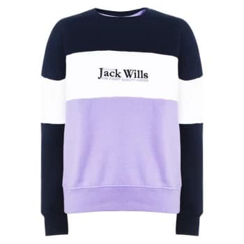 Jack Wills Chistle Panel Crew Neck Sweatshirt - Blue