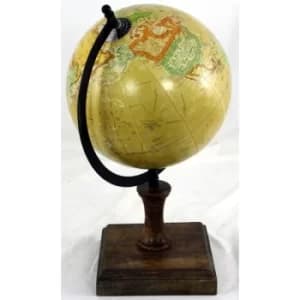 8 Inch Decorative Globe On Wooden Stand