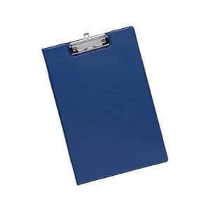 5 Star Office Fold over Clipboard with Front Pocket Foolscap Blue