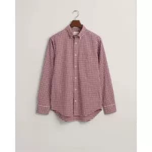 Gant Reg Poplin Gingham Shirt Plumped Re - Red