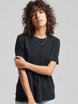 Superdry Vintage Logo Emb Tee - Black, Size 10, Women