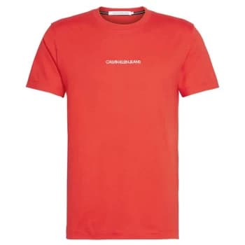 Calvin Klein Jeans Institutional Chest Logo T Shirt - Fiery Red