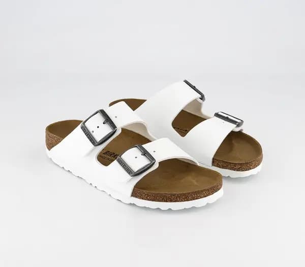 Birkenstock Womens Arizona Two Strap Sandals White Birko, 3