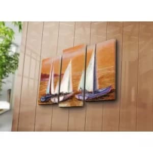 3PATK-54 Multicolor Decorative Canvas Painting (3 Pieces)