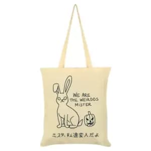 Grindstore We Are The Weirdos Mister Kawaii Bunny Tote Bag (One Size) (Cream/Black)