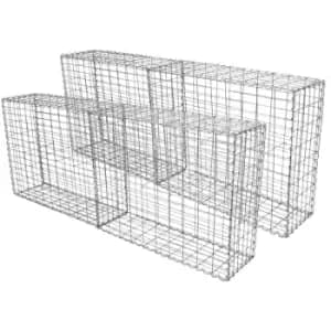 Gabion Baskets Cages Mesh Wire Galvanised Steel Outdoor Stone - Silver