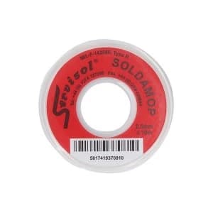 SERVISOL Soldamop Solder Absorbing Wick 2.5mm x 10m Red