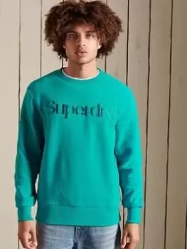 Superdry Classic Logo Sweat, Green Size M Men