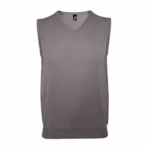 SOLS Unisex Gentlemen Sleeveless V Neck Sweater Vest (L) (Grey)