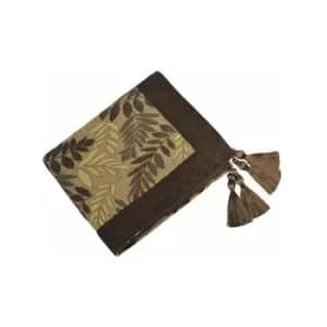 Riva Home Fern Chenille Velvet Woven Tasseled Throw, Mocha, 145 x 180 Cm