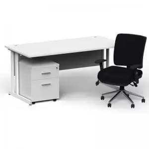 Impulse 1600800 White Cant Desk White 2 Dr Mobile Ped & Chiro Med