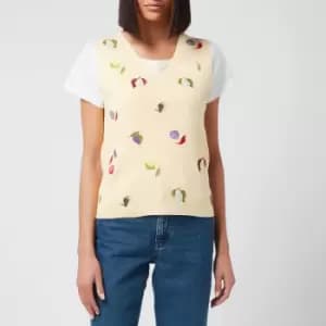 Paul Smith Womens Knitted V Neck Vest - Yellow - L