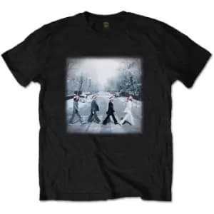 The Beatles - Abbey Christmas Unisex XX-Large T-Shirt - Black