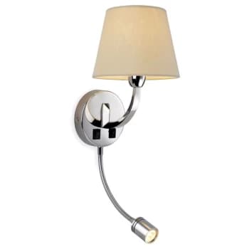 Firstlight - Fairmont - 1 Light Indoor Wall Light with Reading Lamp Polished Stainless Steel, Cream, E14