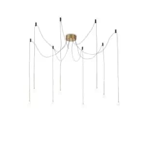 LUCCIOLA 8 Light LED Cluster Pendant Ceiling Light Brass, 3000K, Non-Dim