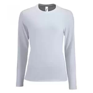 SOLS Womens/Ladies Imperial Long Sleeve T-Shirt (L) (White)