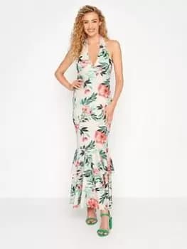 Long Tall Sally Halter Neck Floral Midi Dress, Pink, Size 10, Women