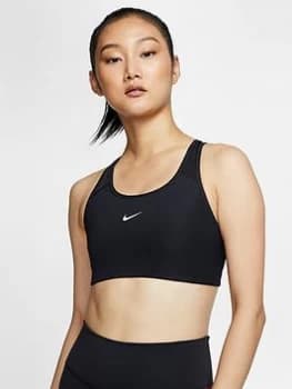 Nike Medium Support Padded Swoosh Bra - Black, Size S, Women