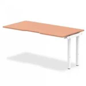Trexus Bench Desk Single Extension White Leg 1600x800mm Beech Ref