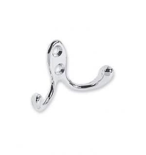 2 Coat Hooks in Brass or Chromium plated