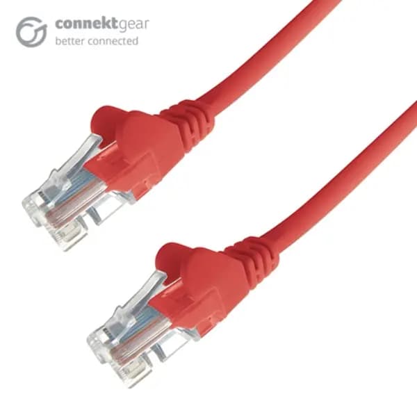 Connekt Gear 15m RJ45 CAT5e UTP Stranded Flush Moulded Network Cable - 24AWG - Red