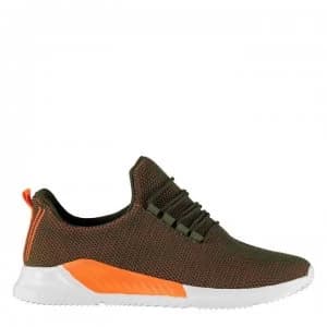 Fabric Revel Run Childrens Trainers - Khaki/Orange