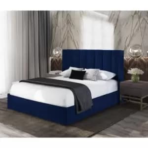 Marilynn Upholstered Beds - Plush Velvet, Double Size Frame, Blue - Blue