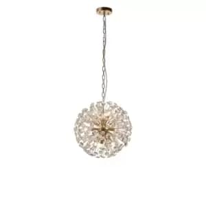 Salisbury Ceiling Pendant 40cm Sphere 9 Light G9 French Gold, Crystal