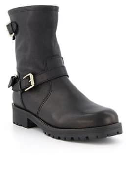 Dune London Panthers Buckle Detail Biker Boots - Black, Size 4, Women