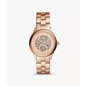 Fossil Womens Modern Sophisticate Automatic Rose Gold-Tone Stainless Steel Watch - Rose Gold